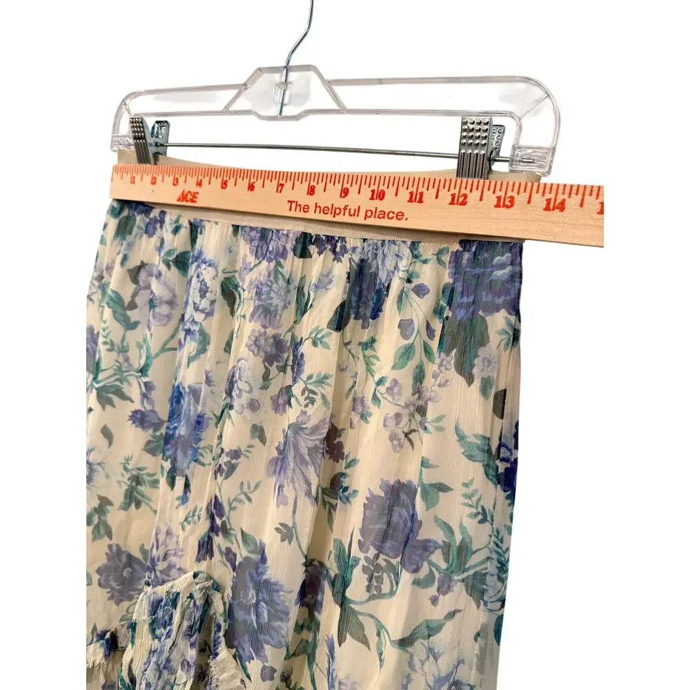 Zimmermann 0 /UK 8/US 4 Moncur Floral Silk chiffon Midi Skirt $995 Ruffle NWT - Picture 9 of 13